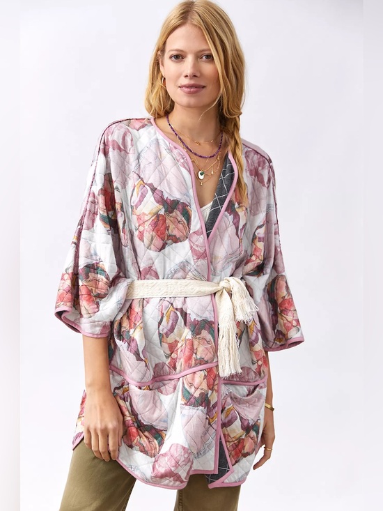 Conditions Apply Sweaters - Anthropologie Watercolor Floral Kimono